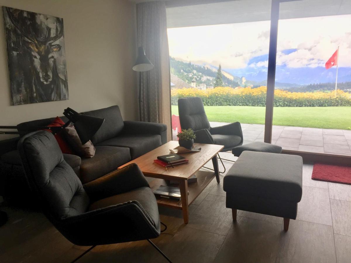 Casa Admisa, Spektakulaere Aussicht, Ski In And Out, Hochwertige Einrichtung, Valserstein Und Eiche Flims Exterior foto